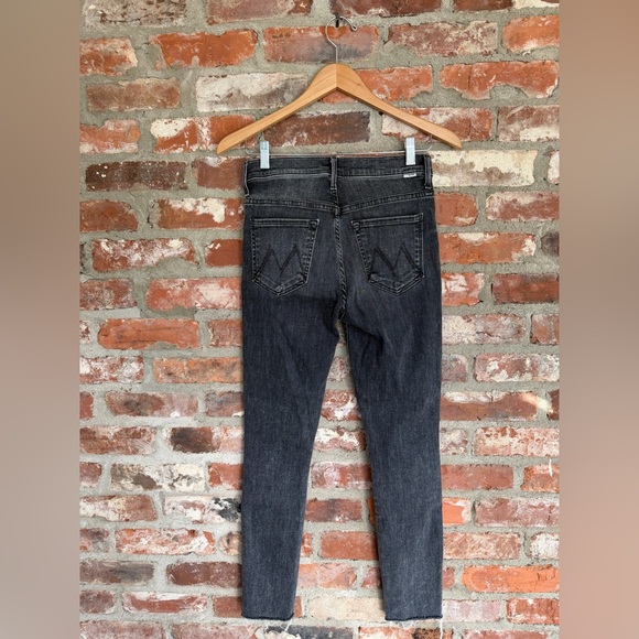 MOTHER The Stunner Ankle Fray 26 Black Button Fly Raw Hem - Picture 3 of 13